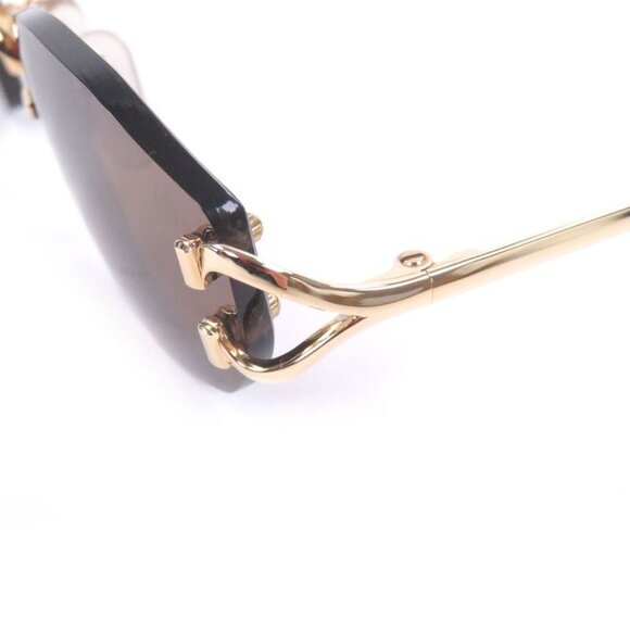 Cartier Rimless Two Point 135 Sunglasses Eyewear Gold Bordeaux 22 main image 10